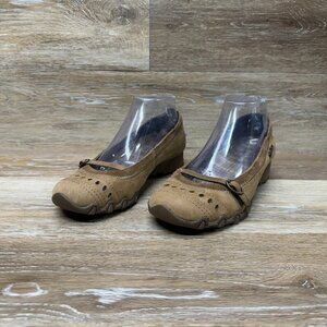 Skechers Tan Suede Wedge Slip On Shoes Women's See picture for sizing